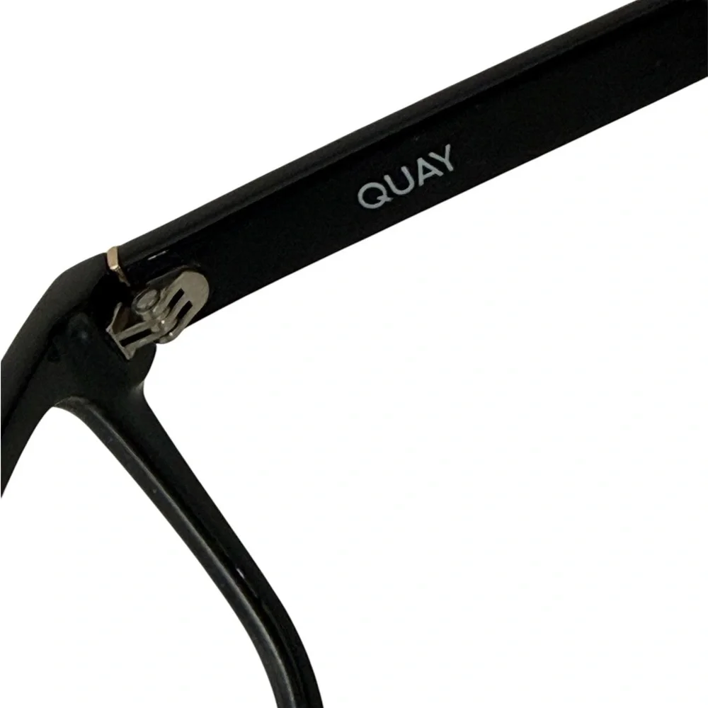 Quay Australia Black Blue Light Frames Hardware Lens Cat.0 Classic Square Retro - Picture 7 of 16